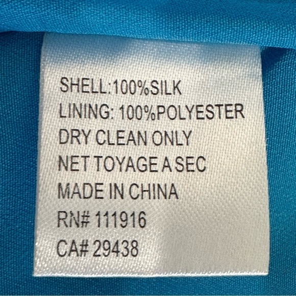 Yumi Kim Floral Dress Blue Turquoise Silk Double Deep V Surplus Neckline - Picture 5 of 6